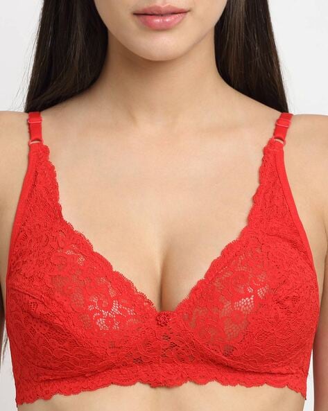 Buy online Red Net Bras And Panty Set from lingerie for Women by Viral Girl  for ₹439 at 56% off