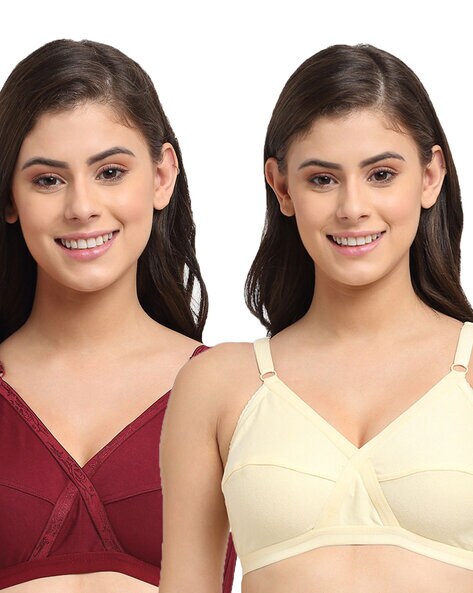 Buy Skin & Maroon Bras for Women by FRISKERS Online