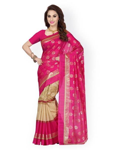 Buy Pink Sarees for Women by Ishin Online