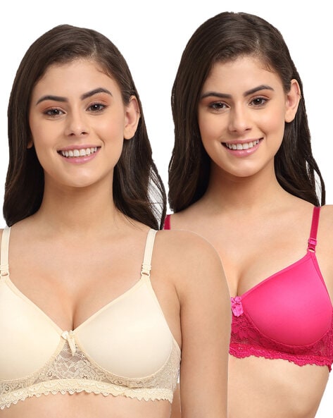 Buy Pink & Beige Bras for Women by FRISKERS Online