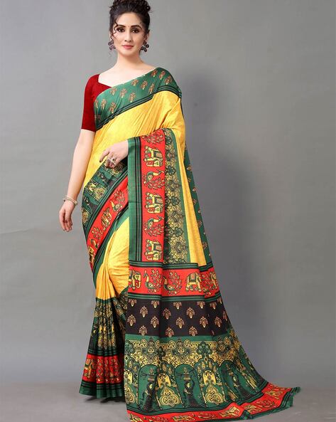 Buy yellow Sarees for Women by Hritika Online 
