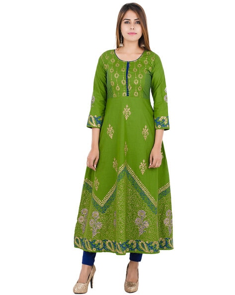 Zoeyams Indian Print Anarkali Kurta