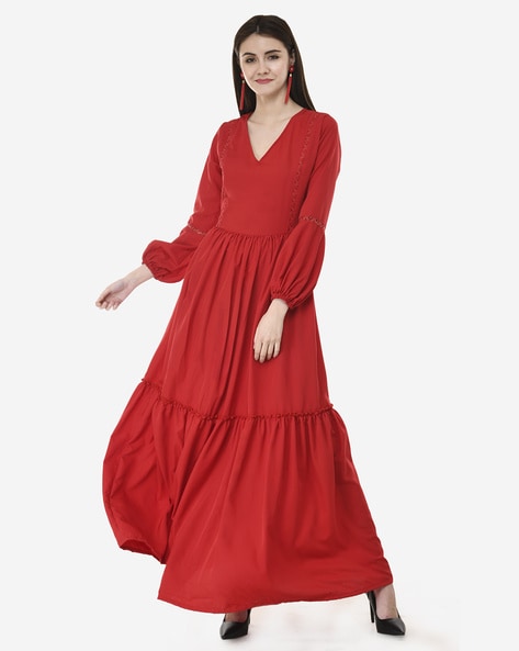 Zara Red Puff Sleeve Dress - Kate Middleton Dresses - Kate's Closet