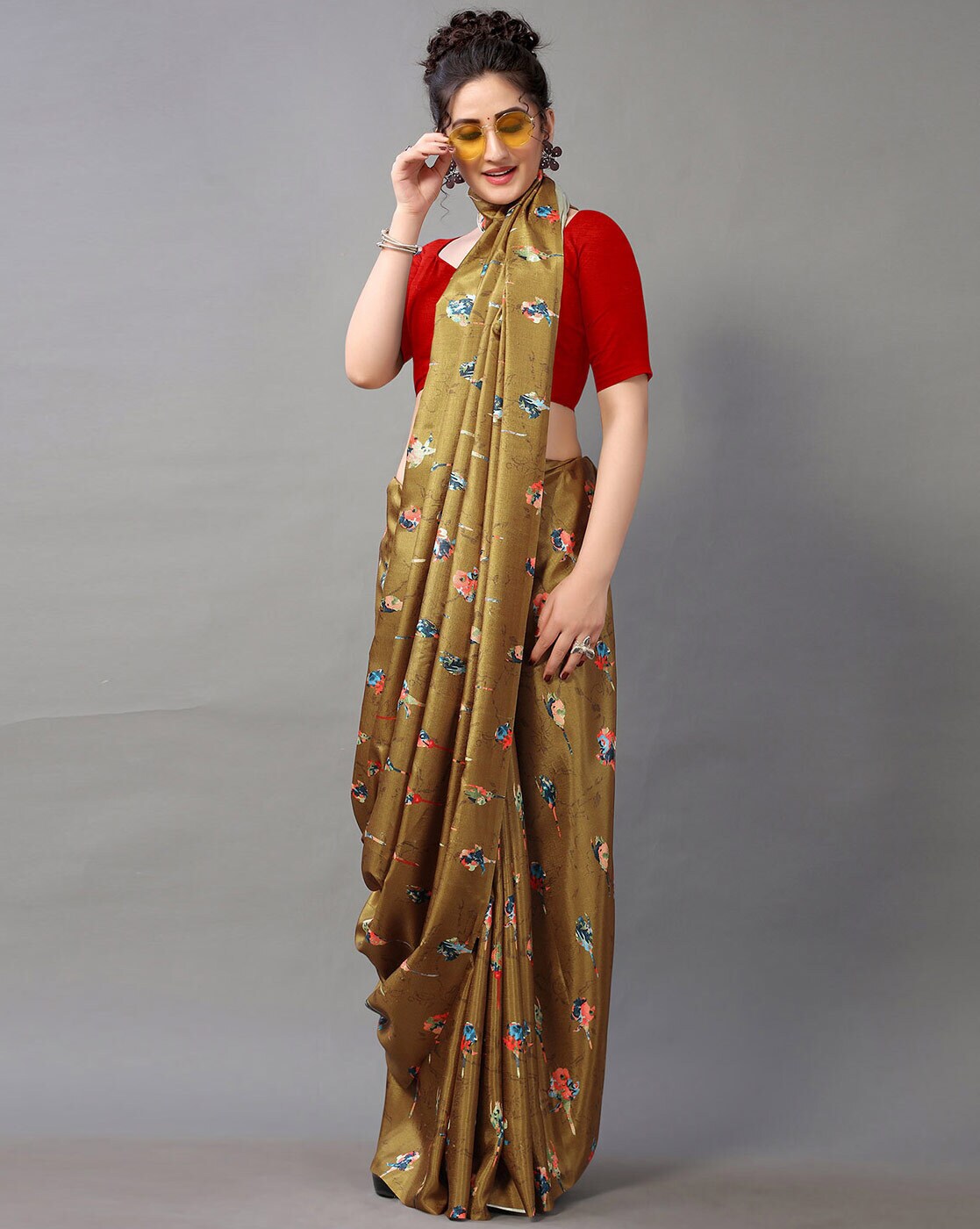 Buy Olive Sarees for Women by Hritika Online