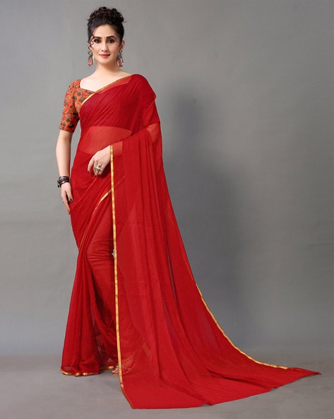 Buy online Women's Bordered Maroon Colored Saree With Blouse from ethnic  wear for Women by Sidhidata Textile for ₹609 at 80% off | 2024 Limeroad.com