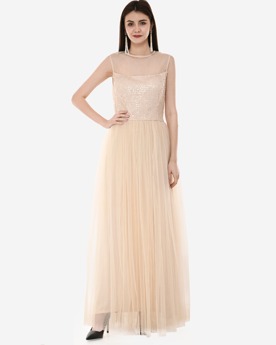 Buy Peach Dresses for Women by BELAVINE Online | Ajio.com