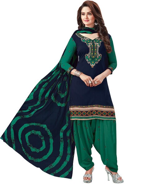 Indian Print 3-piece Unstitched Dress Material Price in India