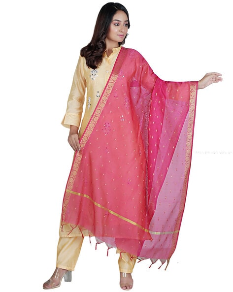 Embellished Dupatta with Tassels Price in India