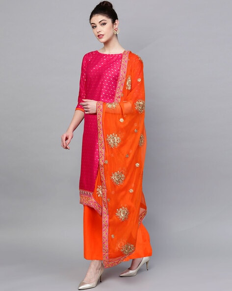 Buy Online Embroidered Pink Faux Georgette Trendy Designer Salwar Suit :  219720 -