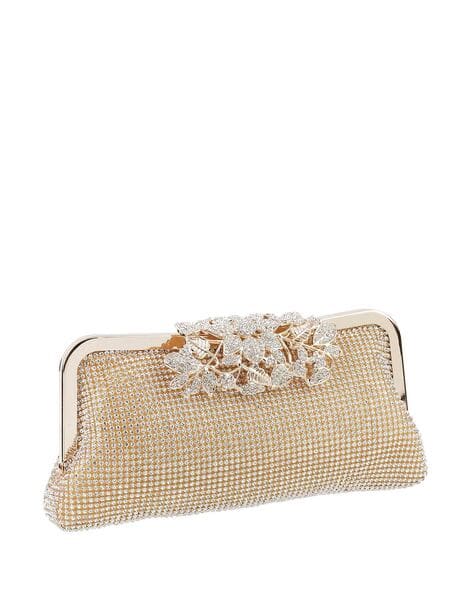 MOCHI Embellished Clutch with Kiss-Lock Closure