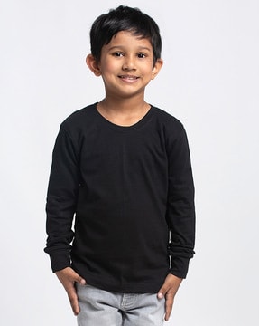 Plain black 2024 t shirt boy