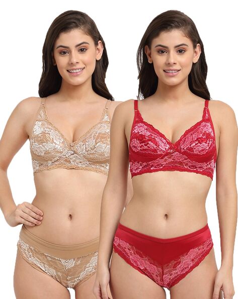 Lace Bra set (Red, Cup size: b) in Delhi at best price by India