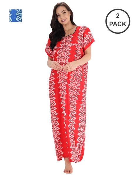Buy Blue & Red Nightshirts&Nighties for Women by SHARARAT Online