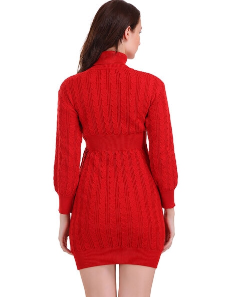 Harper Cable Jumper Knit Dress - Women's Fashion