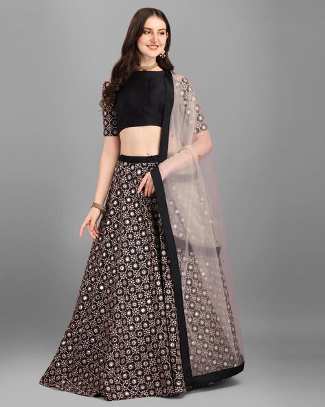 Ajio crop top on sale lehenga