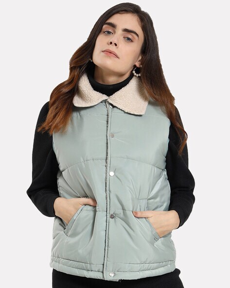 Buy Sage Green Jackets & Coats for Women by IKI CHIC Online | Ajio.com