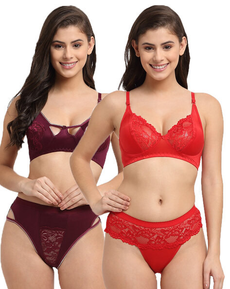 Buy Red & Maroon Lingerie Sets for Women by FRISKERS Online