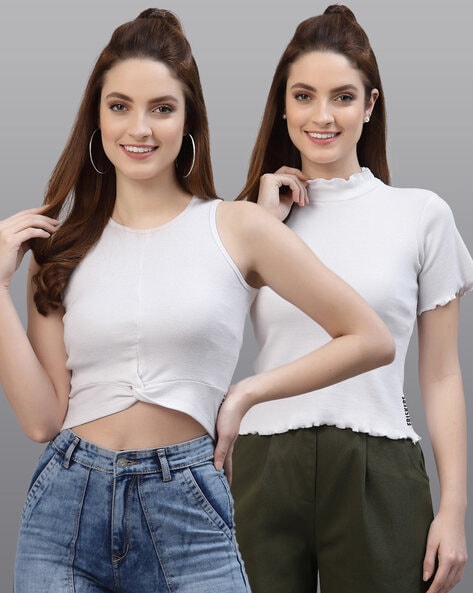 Buy White Tops for Women by FRISKERS Online