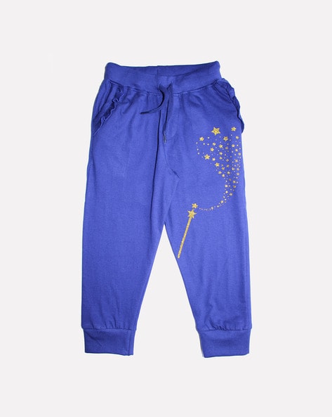 Buy Navy Blue Track Pants for Girls by Kiddopanti Online