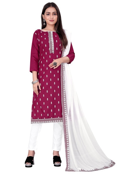 Embellished Unstitched Dress Material Price in India