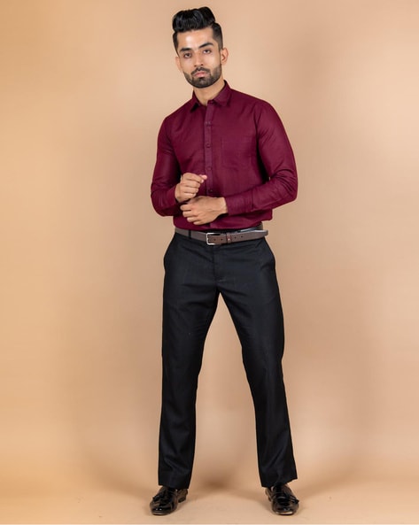 men formal shirts - maroon