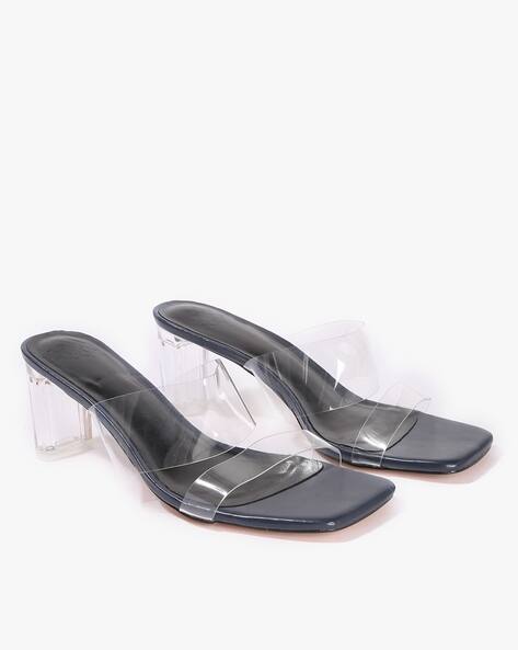 Encrustd Dual-Strap Block Heeled Sandals