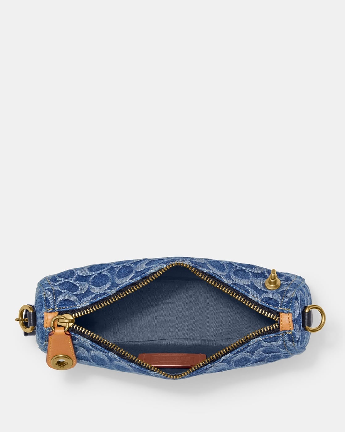 Buy Coach Signature Denim Swinger Shoulder Bag | Blue Color Women