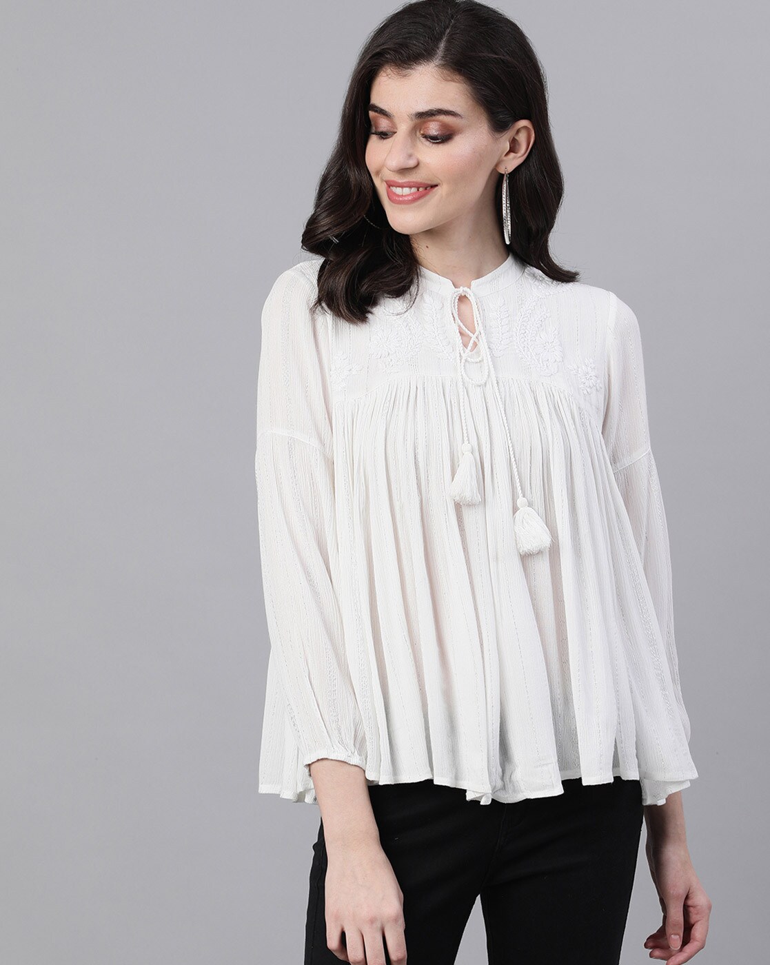 Buy White Tops for Women by Ishin Online