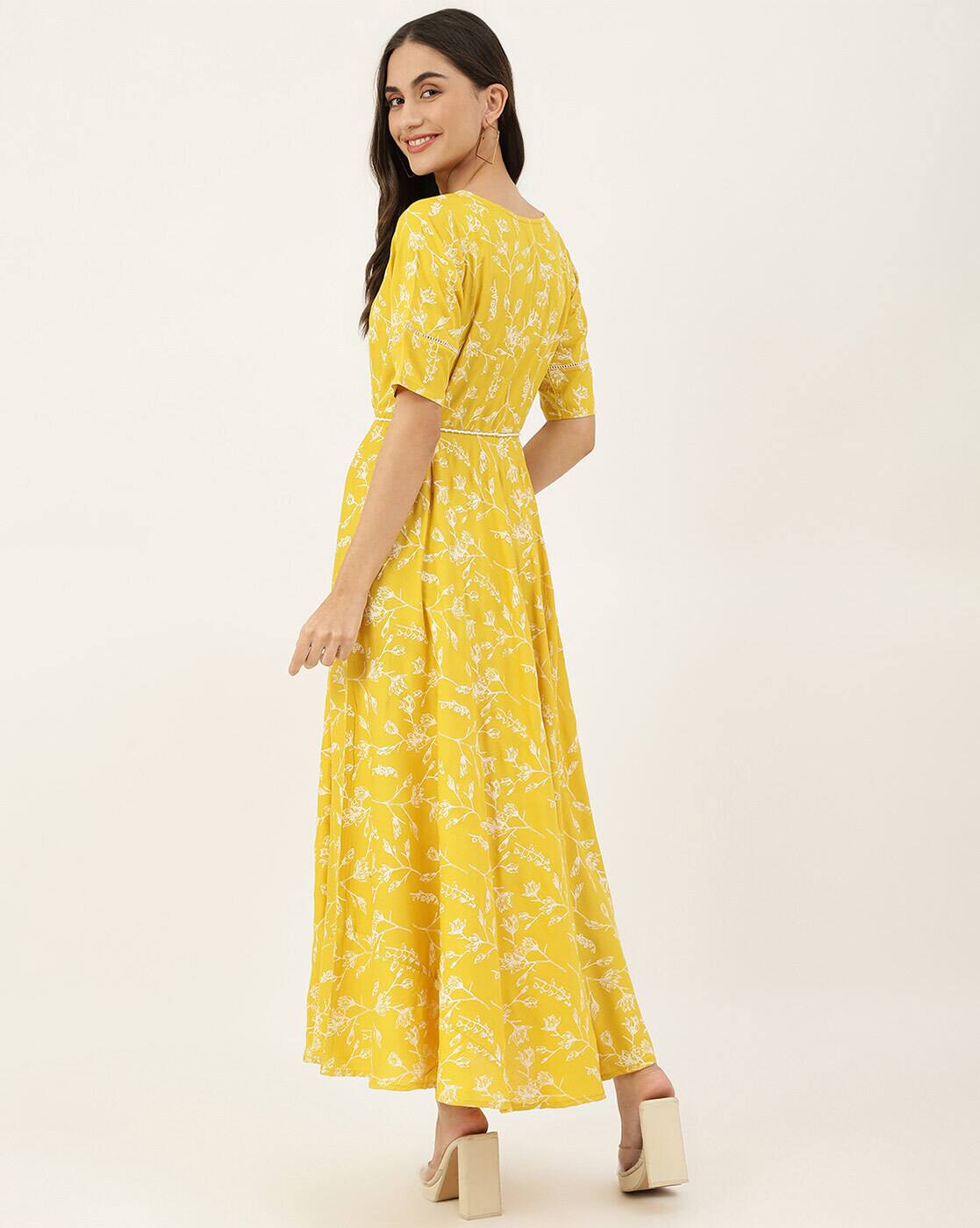 miss selfridge yellow midi dress