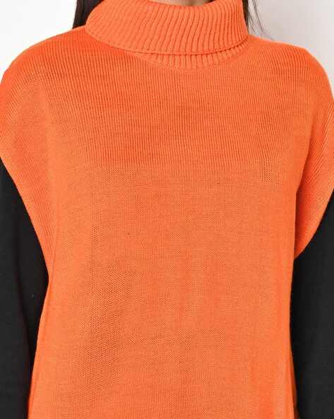 Orange turtleneck store sweater dress