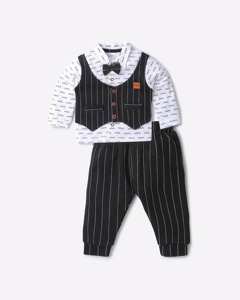 3-piece Stripped Cotton Suit Set