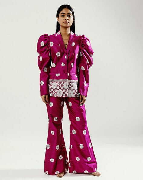 Slim Fit Floral Pants Zara Slim Fit Flat-Front Trousers