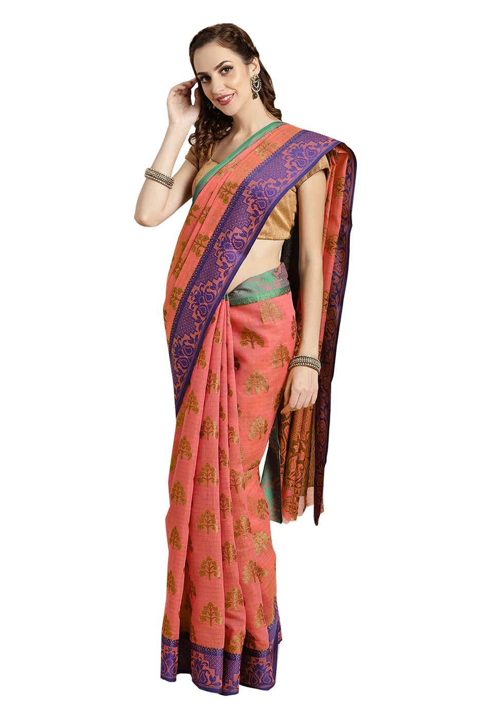 Buy Pink Sarees for Women by Ishin Online