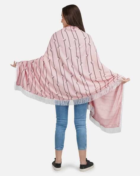 Striped Scarves Scarf with Tassels view 3