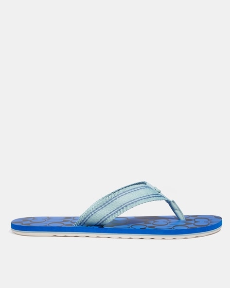 Logo Print Thong Strap Flip Flops