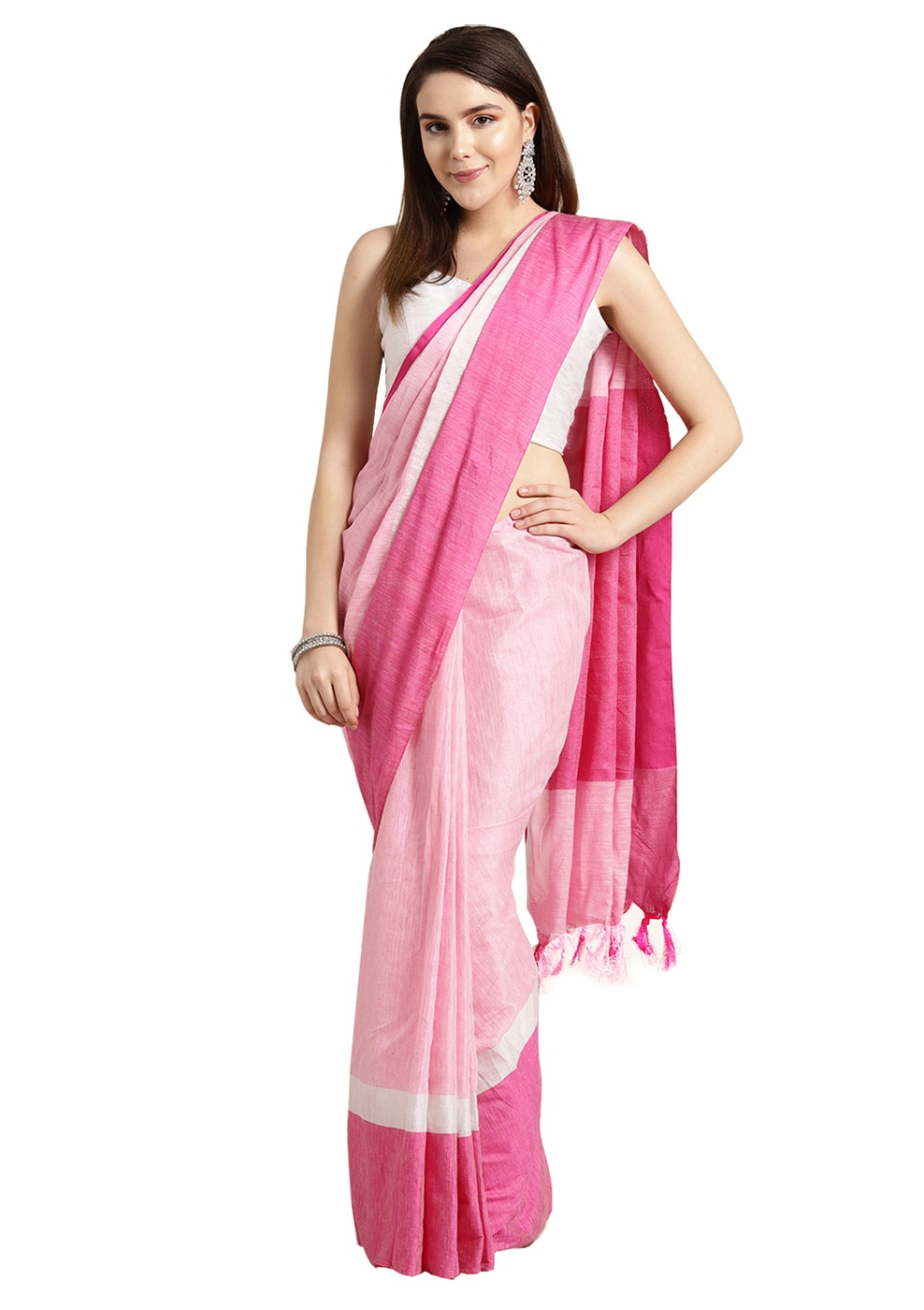 Buy Pink Sarees for Women by Ishin Online