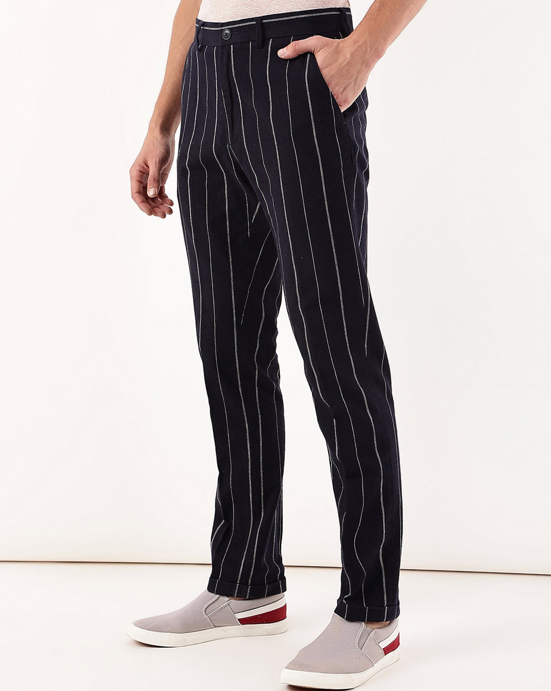 H and clearance m striped trousers