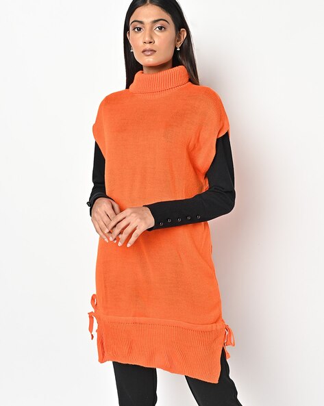 Orange turtleneck hot sale dress