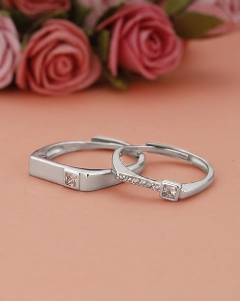 Silver Couple Rings Buy Online | Pair Rings For Couples In Silver