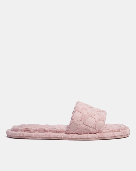 Buy Coach Brigett Signature Terry Cloth Slide Sandals Pink Color