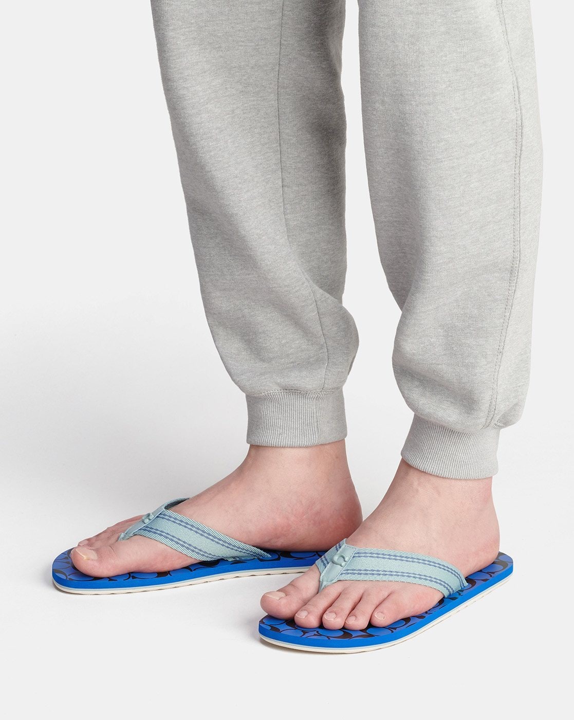 Logo Print Thong Strap Flip Flops