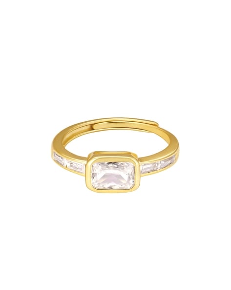 Iced Out 14k Gold Plated Cubic Zirconia 925 Sterling Silver Ring for Men  and Women - Walmart.com
