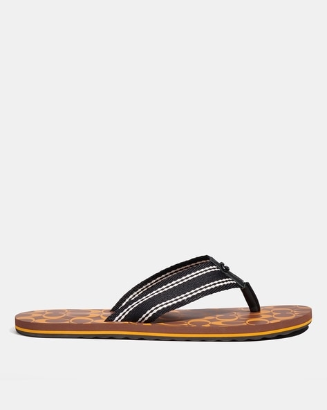 Logo Print Thong Strap Flip Flops