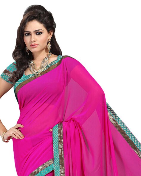 Buy Pink Sarees for Women by Ishin Online