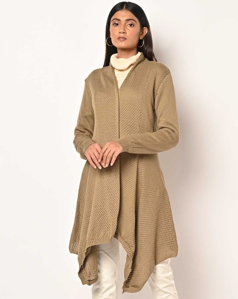 Full Sleeve Round Neck ladies cardigan, Size: Large, camel at Rs