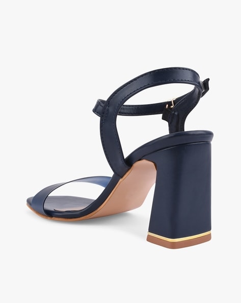 Navy chunky hot sale heel sandals