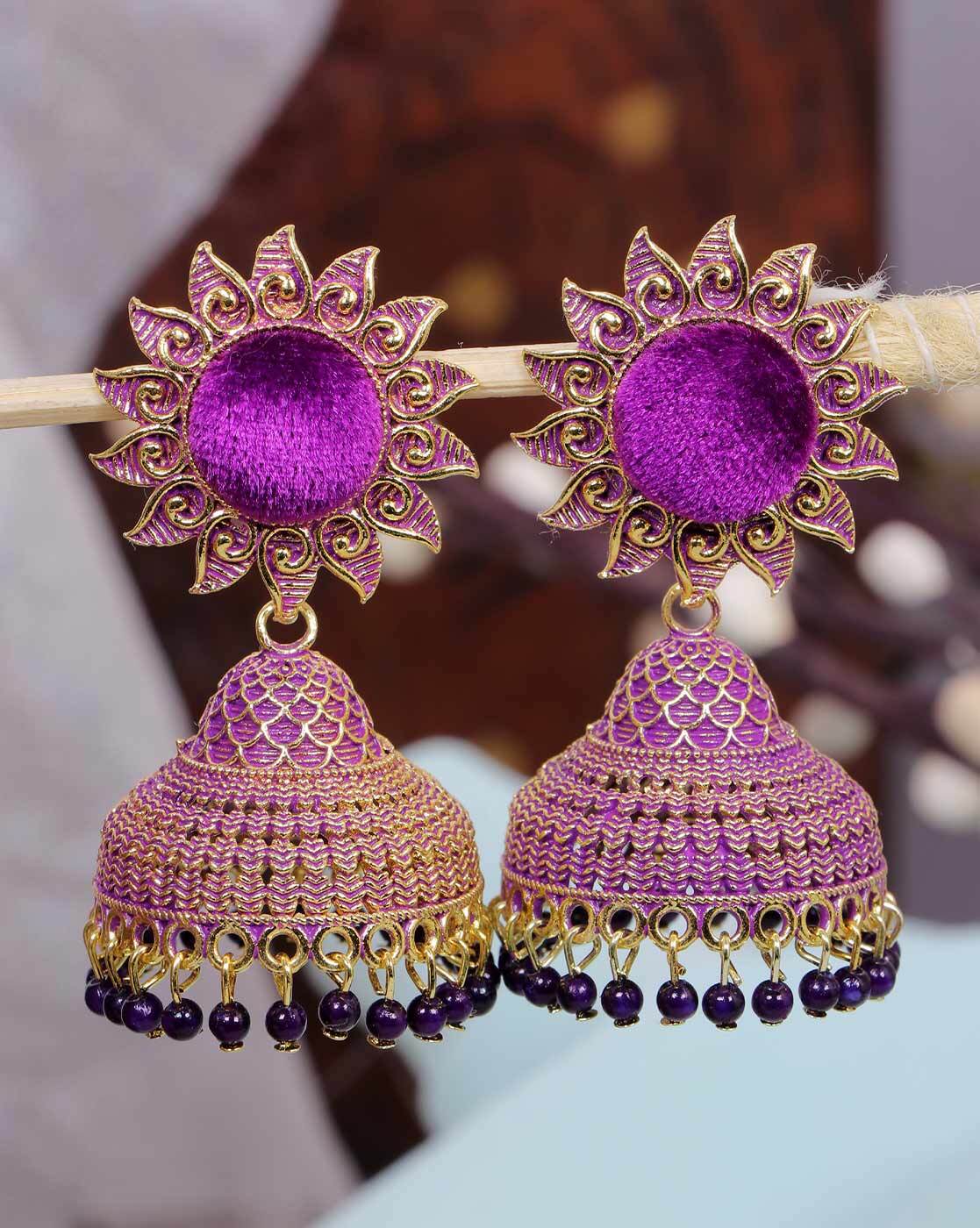 Rupira Purple Fabric Earrings – Romikas