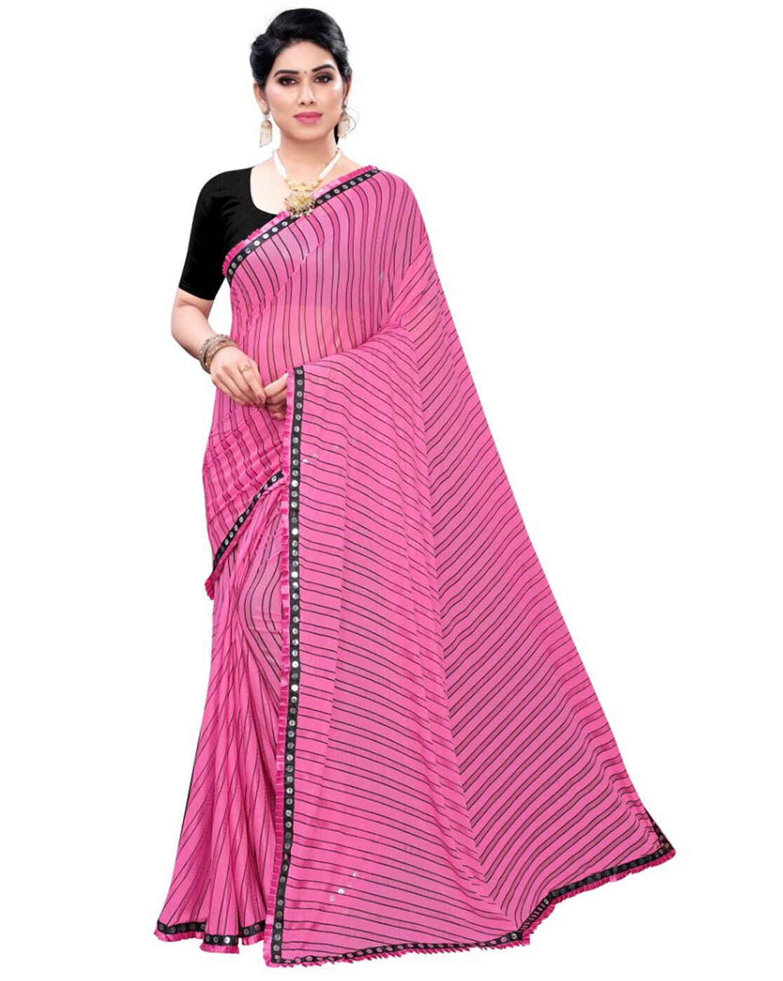 Buy Pink Sarees for Women by Ishin Online