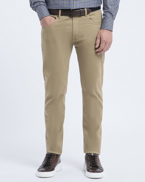 Buy MANGO MAN Olive Green Cropped Fit Solid Trousers - Trousers for Men  2267715 | Myntra