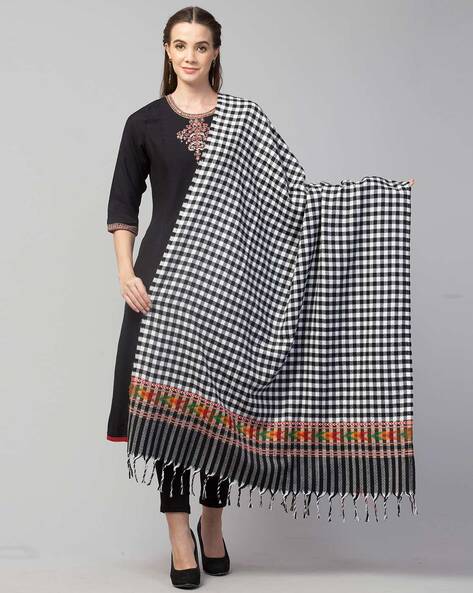 Checked Woven Shawl Price in India
